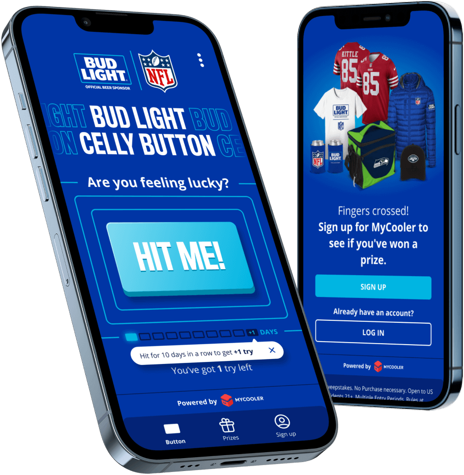 Imagem demonstrativa do site de Bud Light: Celly Button