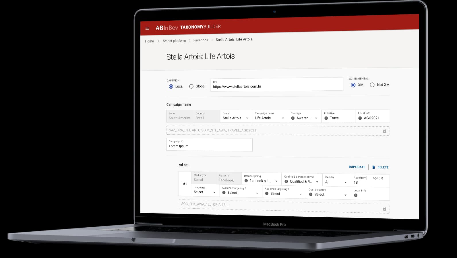 Imagem demonstrativa do site de AB InBev